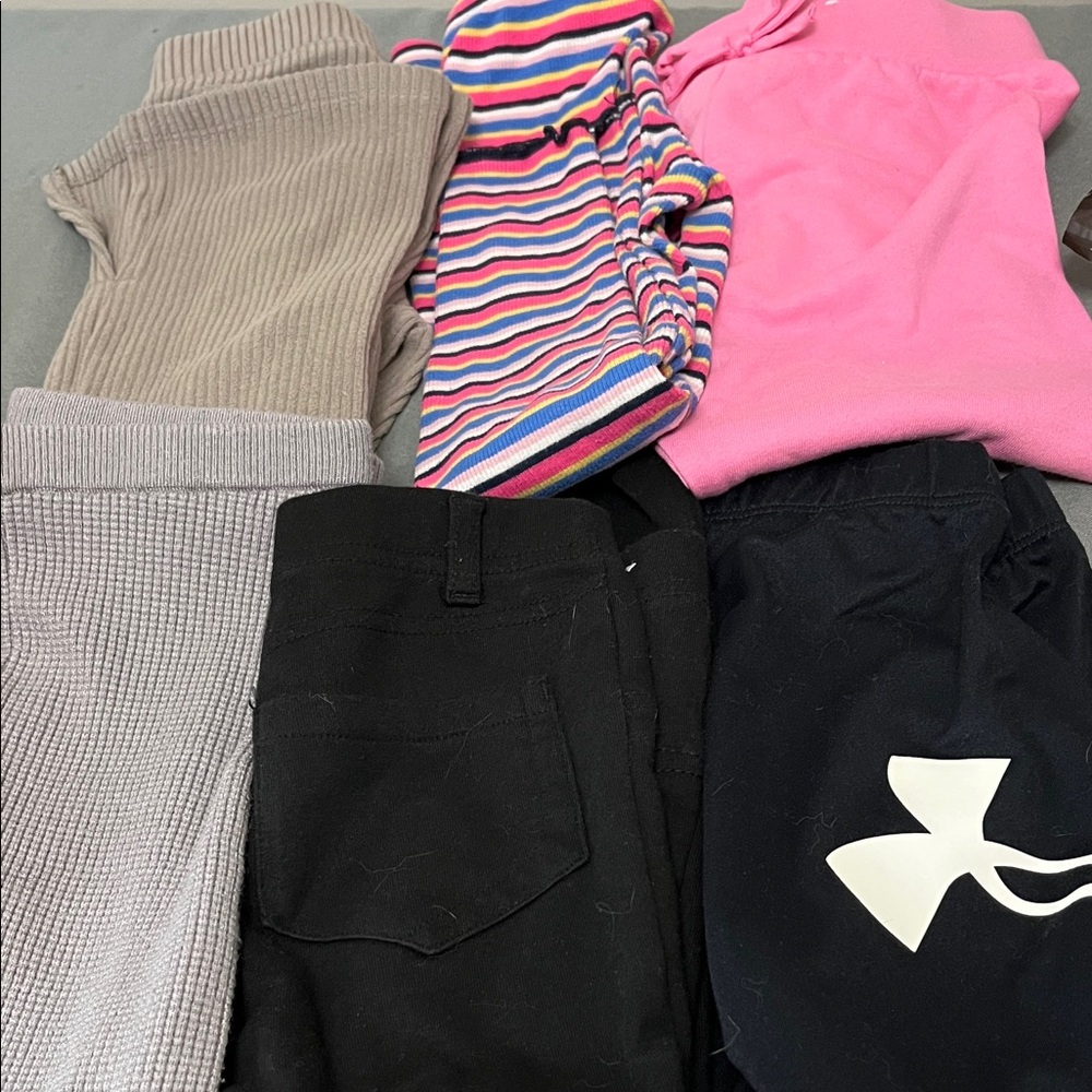 Under Armour and other brands Kids Leggings - Black and Pink, grey, beige